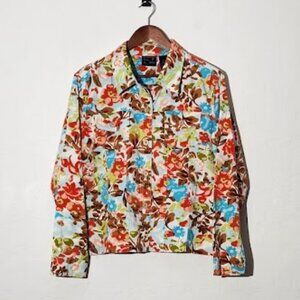 Jane Ashley Women's Button-Down Floral Jacket in size XL